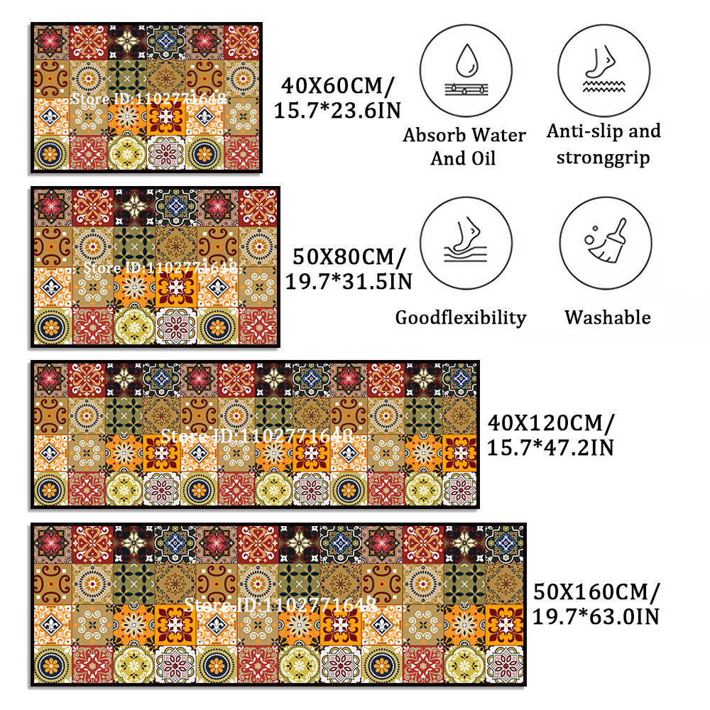 Flower Long Large Kitchen Mat  - Maranta Prayer Plant 评论和价格