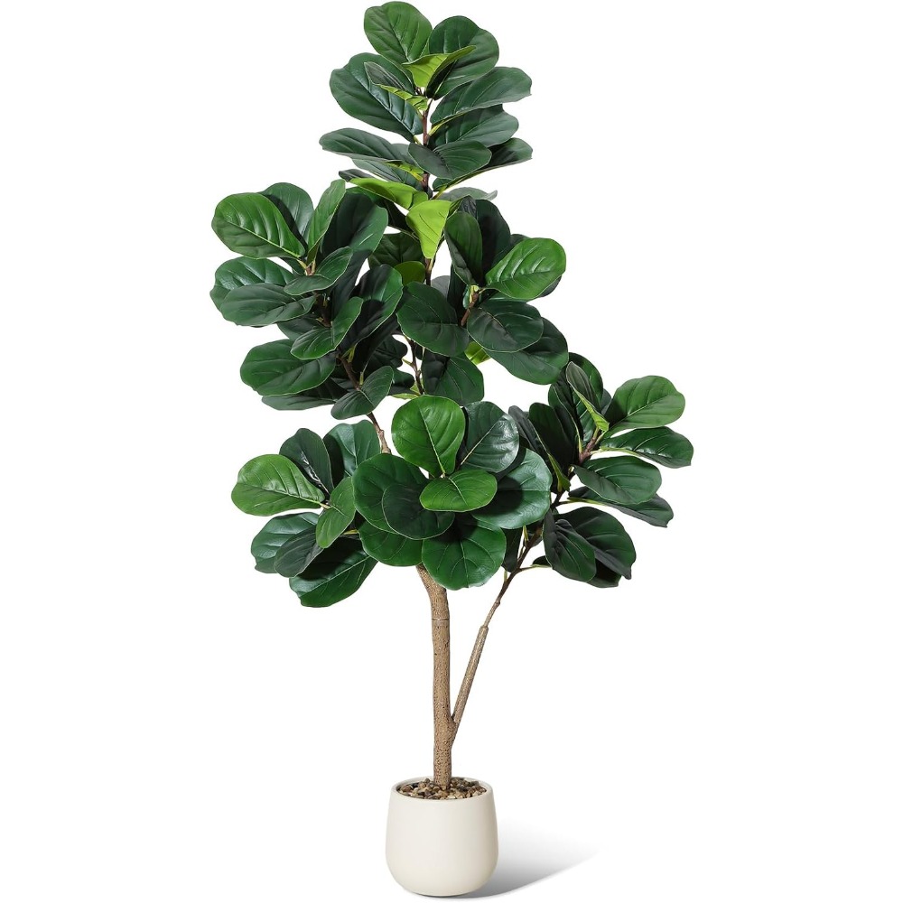 Lifelike Artificial Fiddle Lea - Ficus Lyrata Tree 评论和价格