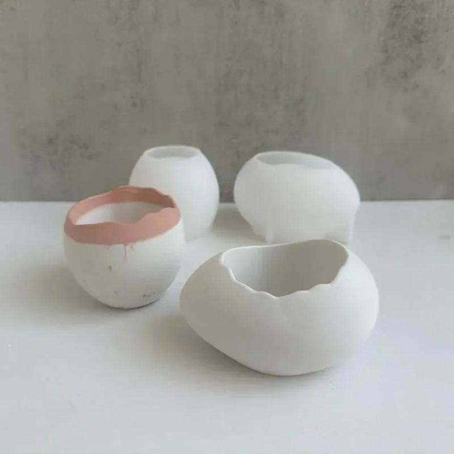 Plaster Handmade Mold Egg-shap - Echeveria Succulent 评论和价格