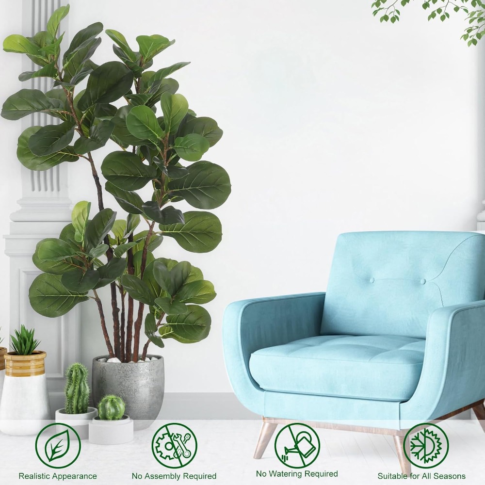 4ft Artificial Fiddle Leaf Fig - Ficus Lyrata Tree 评论和价格
