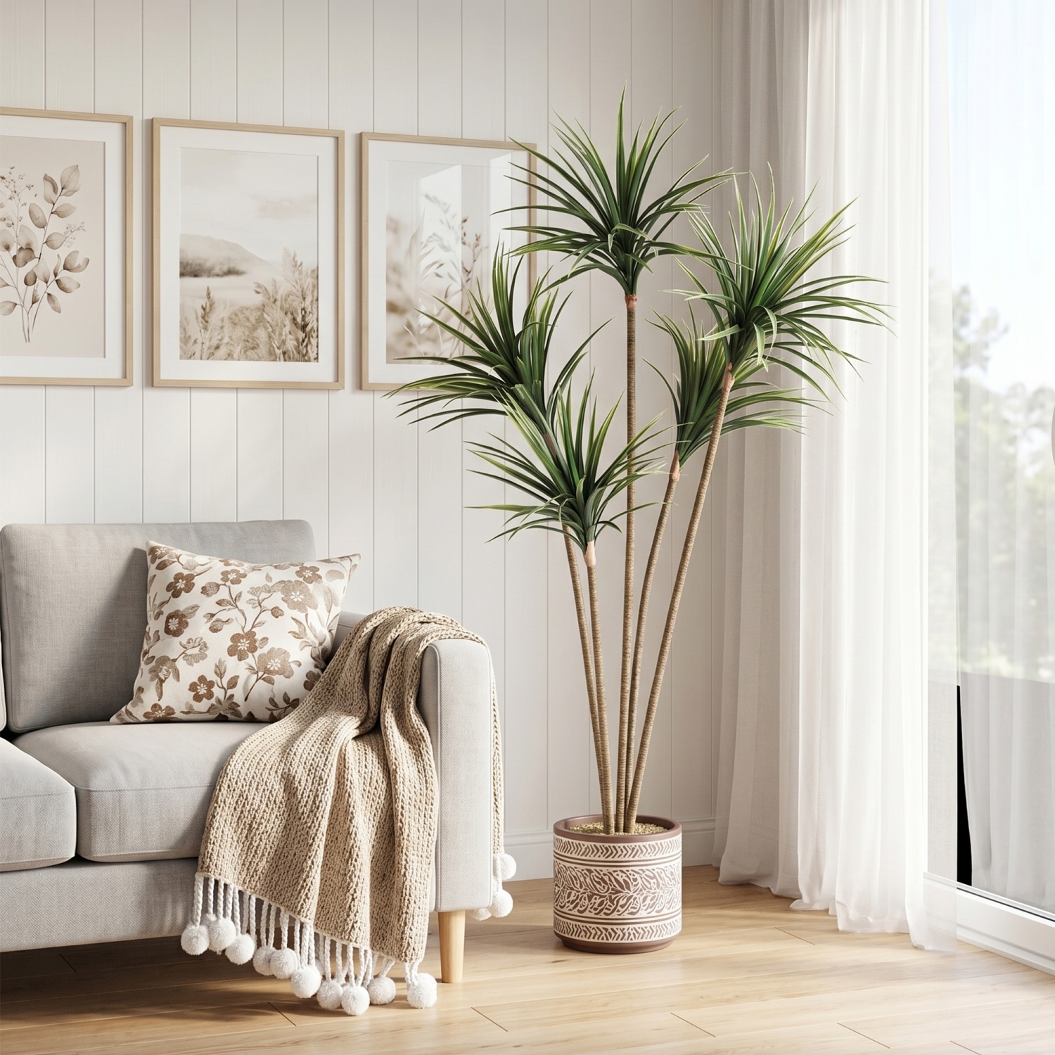 4.27FT/5 FT Artificial Dracaen - Dracaena Marginata 评论和价格