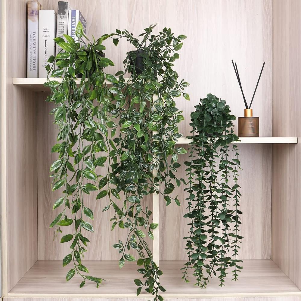 Artificial Hanging Plants with - Pilea Peperomioides 评论和价格