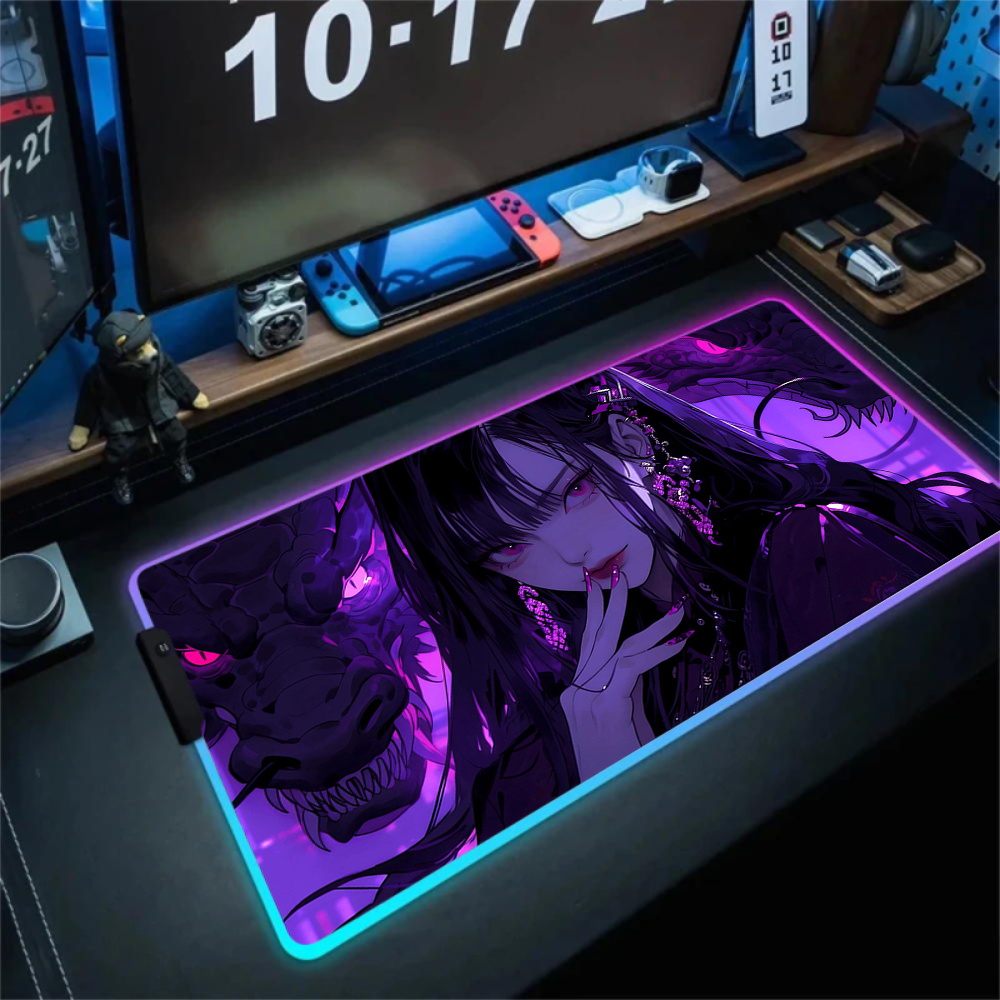 Anime Girl Mousepad Gaming Mou - Tradescantia Purple 评论和价格