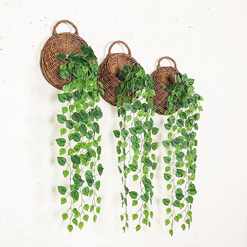 Artificial Basket Rattan Hangi - Pilea Peperomioides 评论和价格