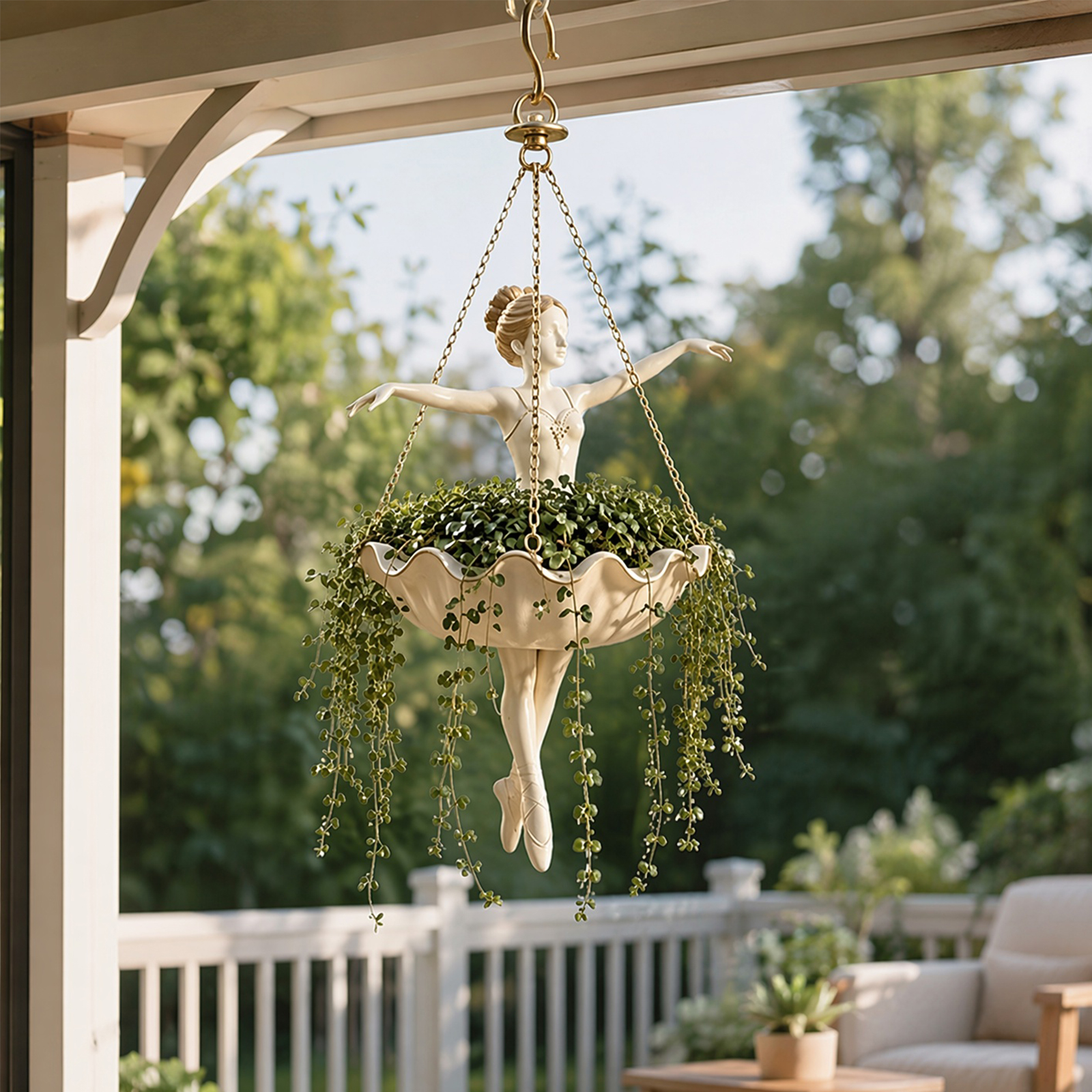 Ballet Dancer Resin Flower Hol - Spider Plant Hanging 评论和价格