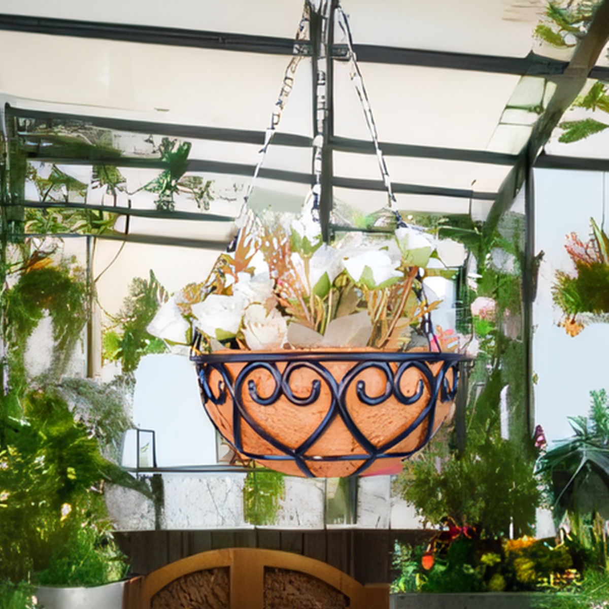 Coconut Liner Iron Chain Hangi - Spider Plant Hanging 评论和价格