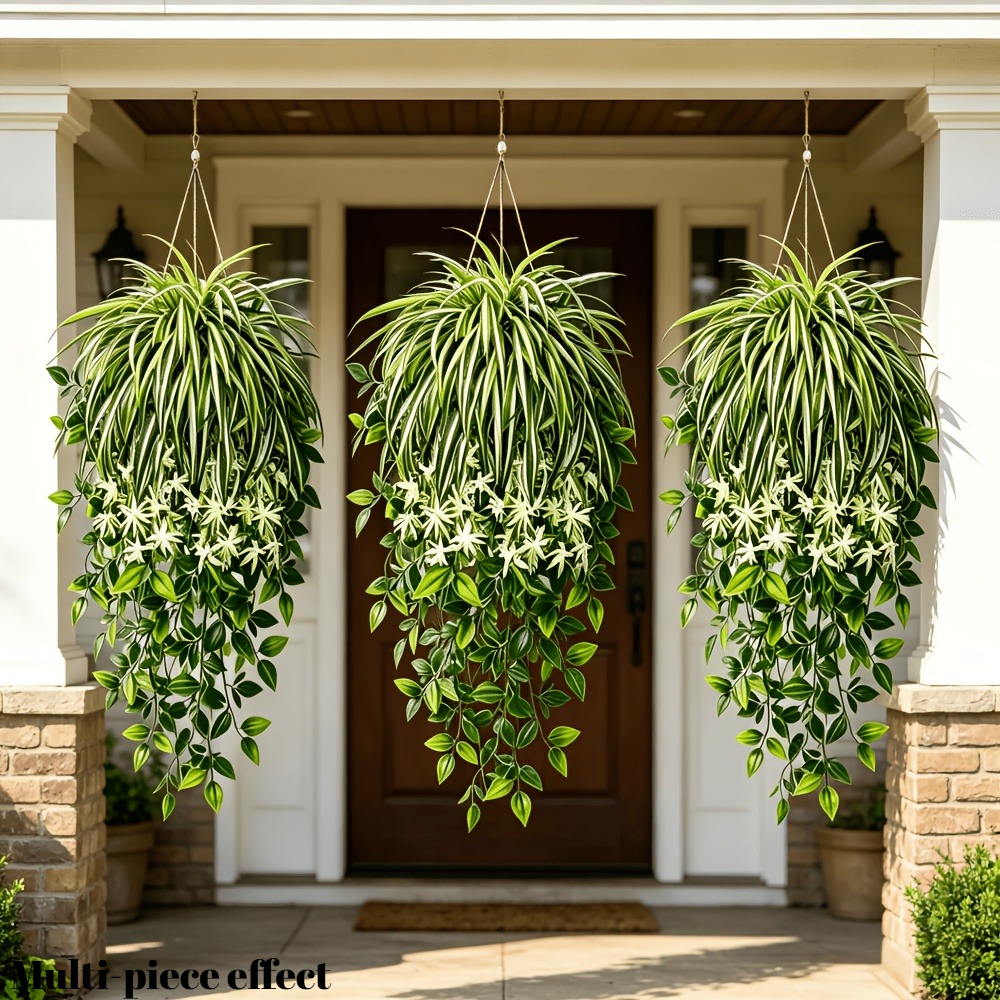4pc Faux Spider Plant Hanging  - Spider Plant Hanging 评论和价格