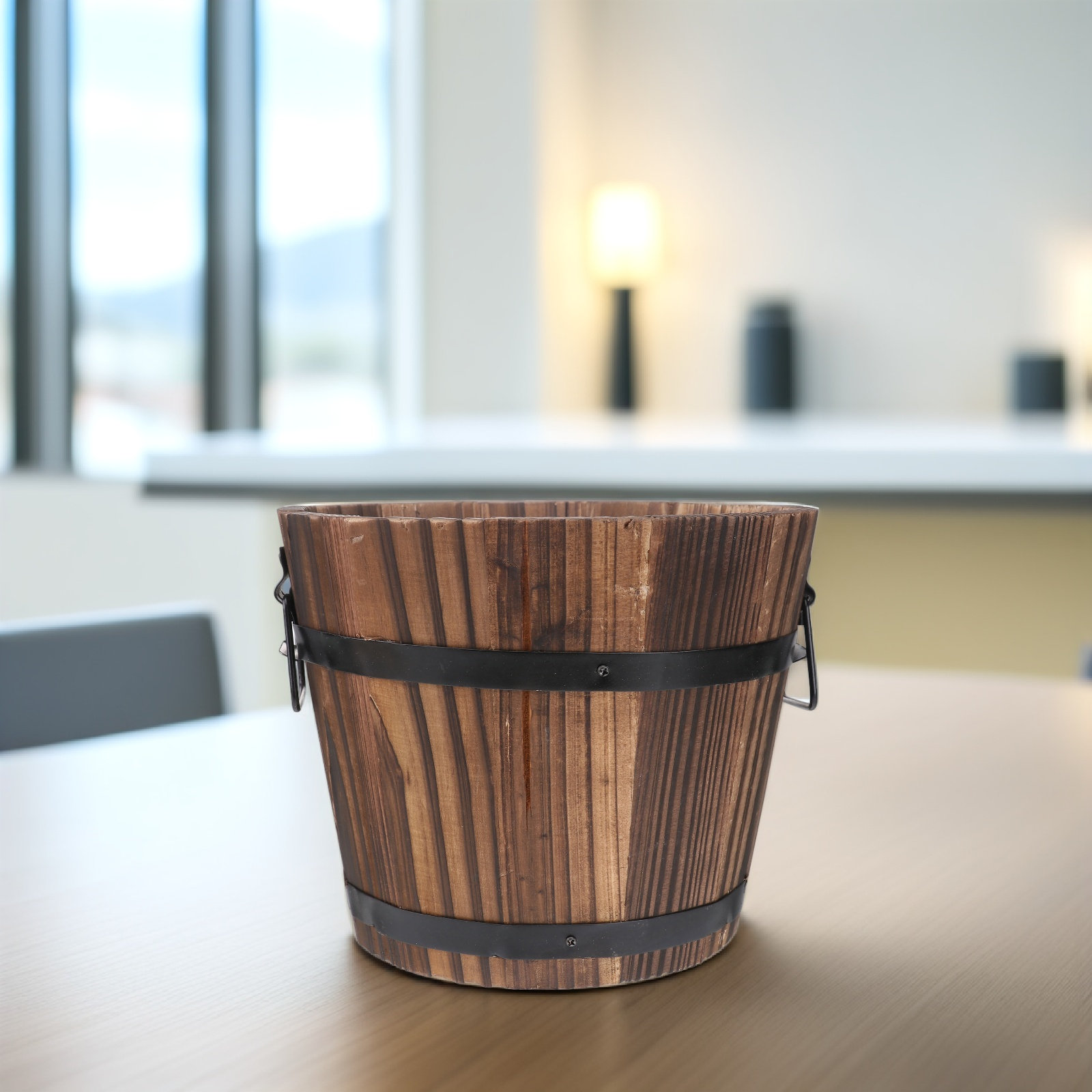 Wooden Round Barrel Planter La - Aloe Vera Pot 评论和价格