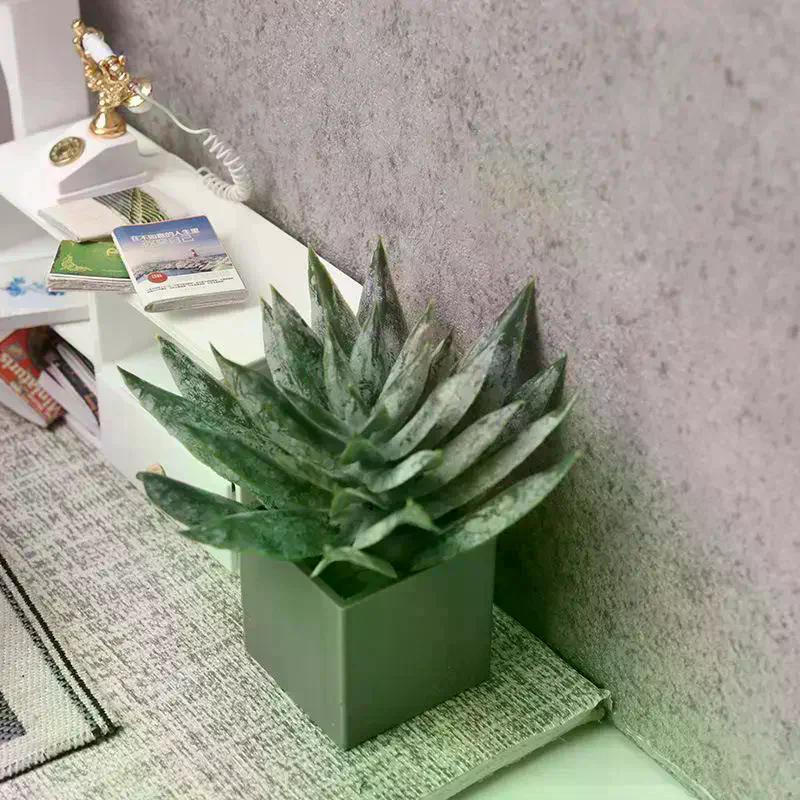 Dollhouse Decor Mini Aloe Vera - Aloe Vera Pot 评论和价格