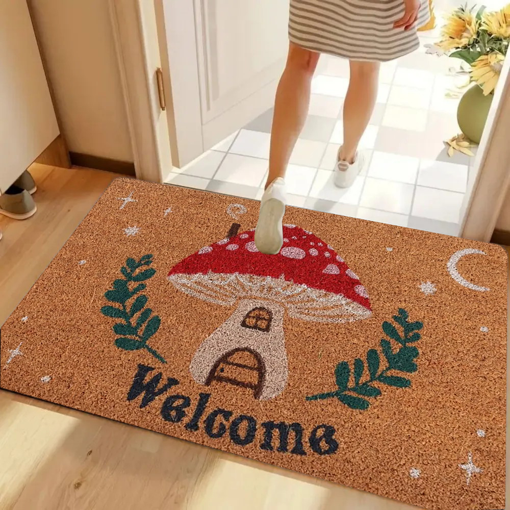 Welcome Retro Floral Doormat O - Maranta Prayer Plant 评论和价格
