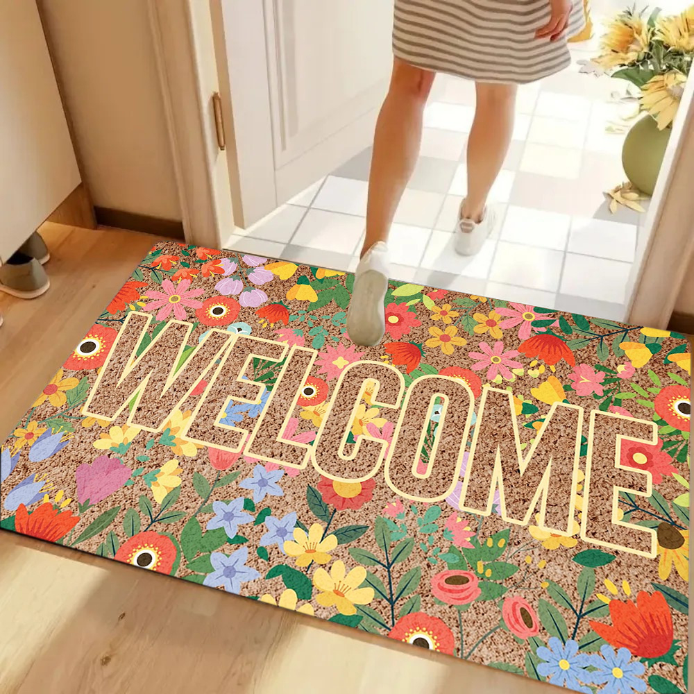 Welcome Retro Floral Doormat O - Maranta Prayer Plant 评论和价格