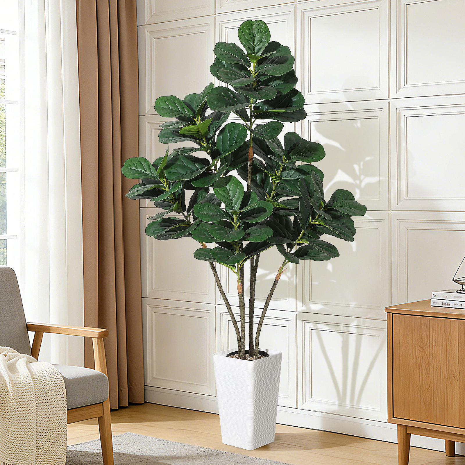 Artificial Fiddle Leaf Tree,Fa - Ficus Lyrata Tree 评论和价格